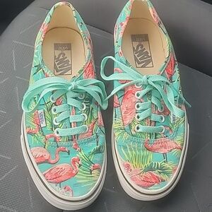 Van's Flamingo Sneakers Unisex Ladies Size 8.5 Men's 7.00